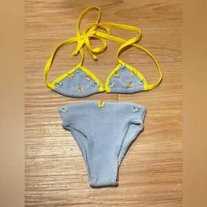 Vintage Hunza G Girl Two Piece Bikini Swimsuit